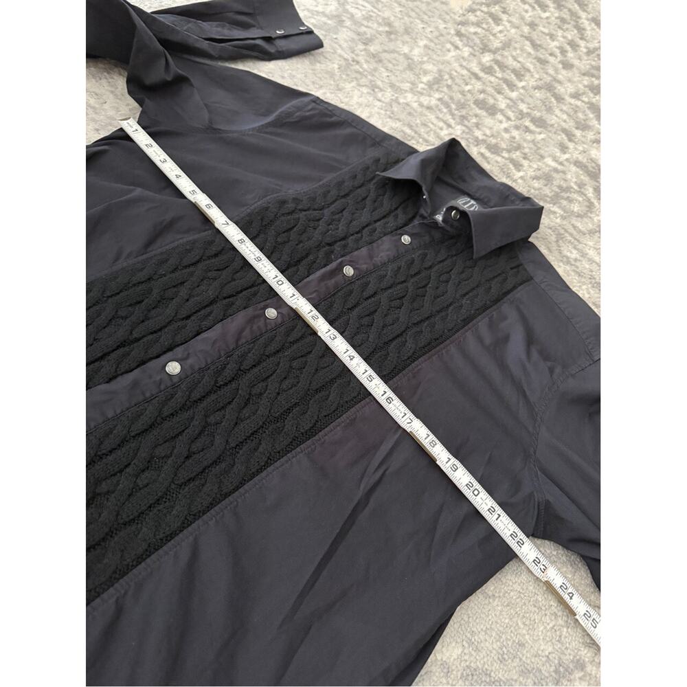 Cipo & Baxx Pearl Snap Front Dress Shirt Cable Knit Panels Black Men’s Size 2XL - Picture 6 of 9